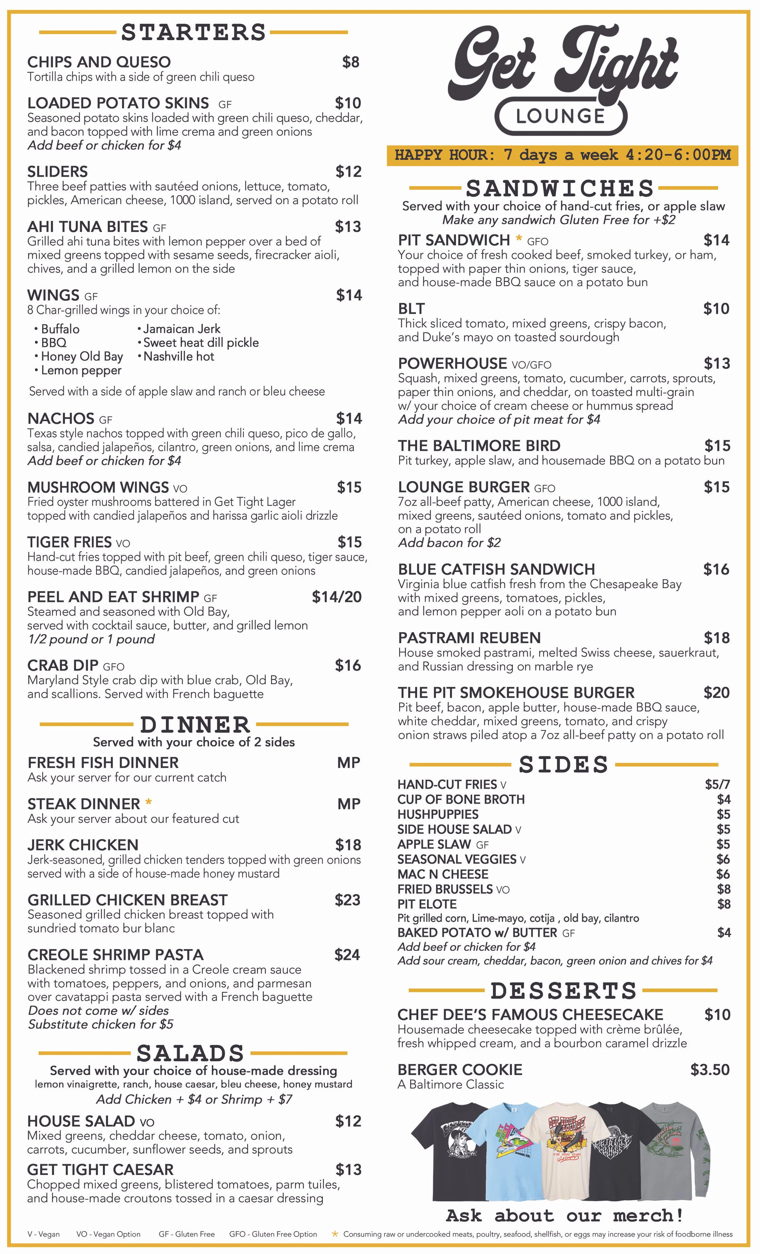 Menu — The Get Tight Lounge